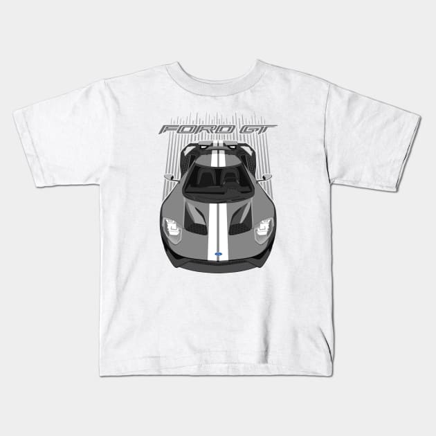 Ford GT-grey and white Kids T-Shirt by V8social